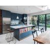 Buy cheap 3M Modern Corner Stone Grey Kitchen Cabinets With Island Sintered Stone from wholesalers