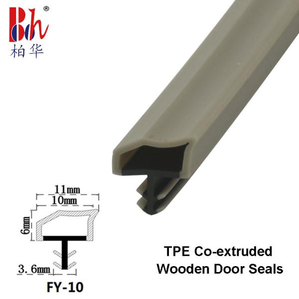 Buy cheap High Resilience Wooden Door Seal Strips Door Weatherstripings Gray Oak Color 10*6mm from wholesalers