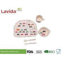 Buy cheap Colorful Cartoon Cars Style Bamboo Childrens Dinner Set , Reusable Baby Bamboo product