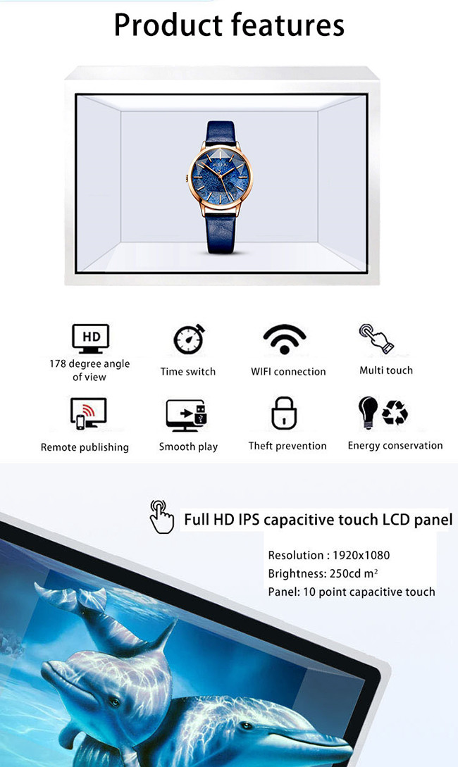 UHD Interactive Translucent LCD Display Android & WiFi Transparent LCD Box