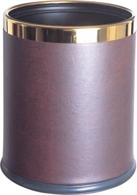 Buy cheap Dark Brown Hotel Room Dustbin 230*H270mm Double Layers Leather from wholesalers