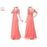 Buy cheap Square Collar Wedding Bridesmaid Dresses , White Chiffon Floor Length Ball Gowns from wholesalers