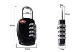 Zinc Alloy TSA 4-digital travel lock& Fashion Design black Tsa Luggage Lock& 69