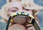 Black And Gold Chronograph Watch , White Dial Chronograph Watch SS Back Cover