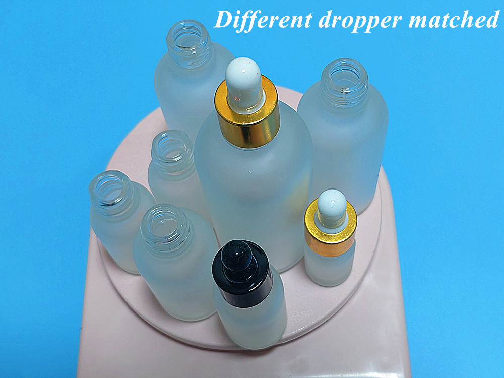 5ml 10ml 15ml 20ml Opal White Frosted Glass Dropper Bottle with Pipette for Essential Oil