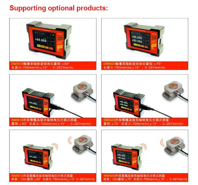 Auto Angle High Accuracy Digital Inclinometer Data Store Industry Grade