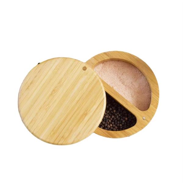 Bamboo lid spice jar Salt cellar box Pepper box Moisture-proof kitchen seasoning