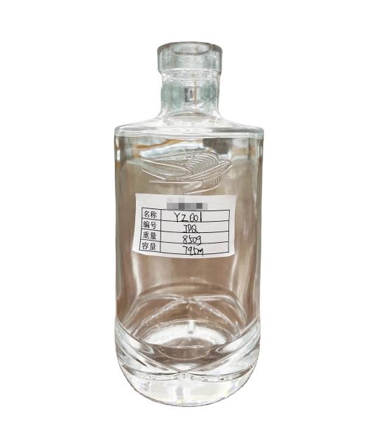 750ml Super Flint Jersey Glass Liquor Bottle with Cork Eco-friendly and