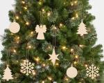 Christmas Wooden Ornaments Wood Slices Decorations Hanging Embellishments with
