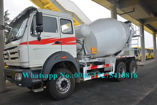 2638 380hp Beiben Heavy Duty Truck , 6x4 10cbm Concrete Transit Mixer Truck