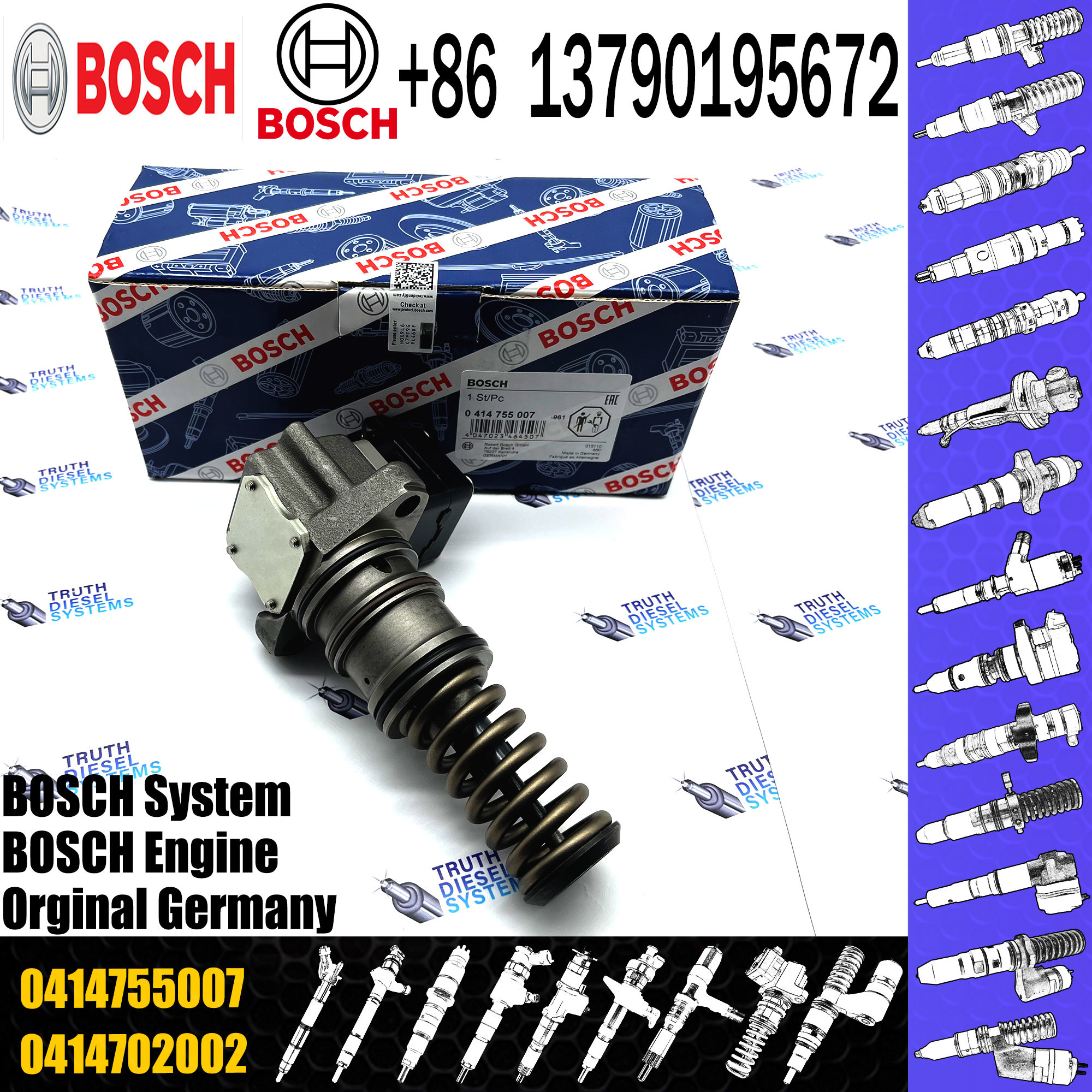Diesel Engine Unit Pump 0414755007 For Truck 0414755002 0414755003 With More