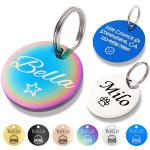 Pantone Color Deep Engraved Stainless Steel Dog Tags Personalized 0.5inch To