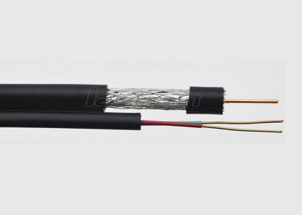 Buy cheap 89% Braiding Coverage Indoor outdoor Coaxial TV Cable , RG59+2C Bare Copper Coaxial Cable from wholesalers