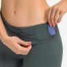Buy cheap High Waist Sports Yoga Pants Capri Short Tight Slim With Waistband Pocket from wholesalers