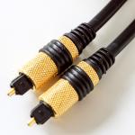 Toslink Digital Audio Optical Fiber Cable PVC Plated Golden Shell Metal Socket
