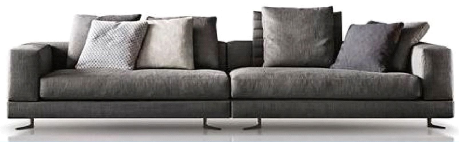 Long Grey Sectional Sofa Hotel Lobby Furniture Durability And Longevity