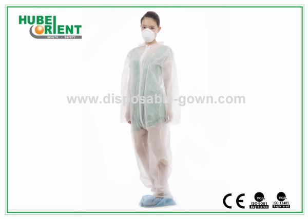 Waterproof White Disposable Protective Suits Without Hood/Feetcover for Factory