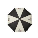 Black And Yellow Cute Auto Close Umbrella Red Bowknot Windproof 21 Inches