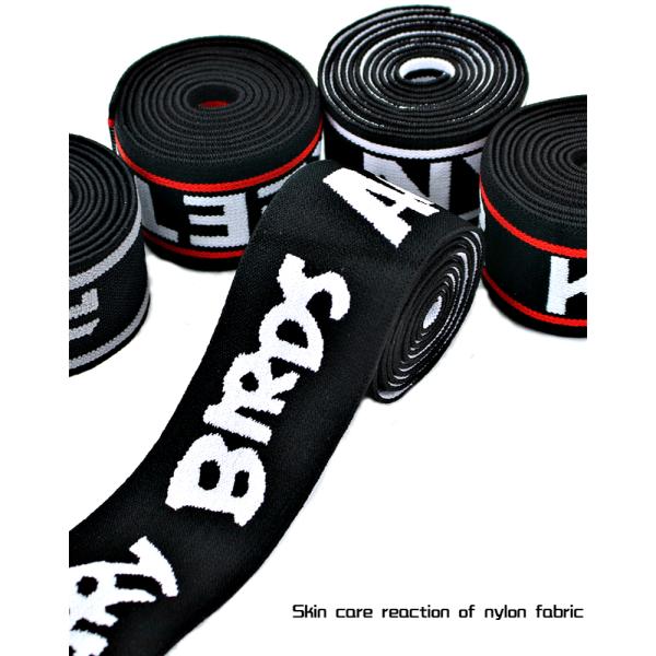 Cuffs waistband headband 4cm nylon elastic band custom logo knitted elastic jacquard band