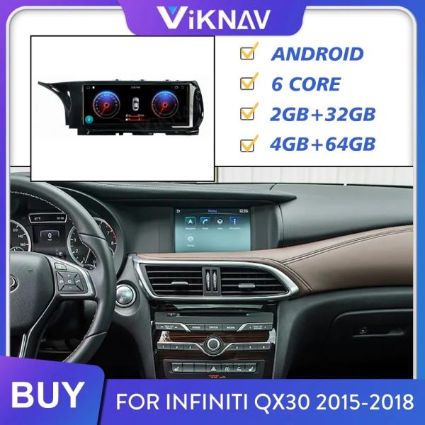 10.25Inch Touch Screen Stereo For 2015-2018 Infiniti QX30 Q30 GPS Navigation