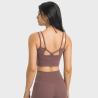 Buy cheap Active Stretch Women Crop Tops Strappy Back Bulid In Widen Bottom Sports Bra from wholesalers