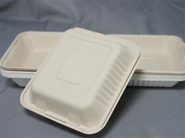 Buy cheap White Hinged Bagasse Takeaway Boxes 431x199x38mm from wholesalers
