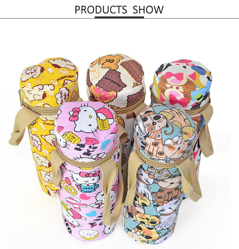 Cartoon Printed L8*H24cm Water Bottle Sleeve For Kids