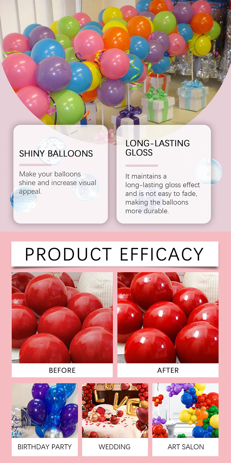 450 ml Balloon Polish Spray for Decoration Latex Balloon Shining Accessories for Wedding Party Decorations