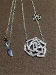 Piaget full diamonds of double hollow rose necklace 18kt gold with white gold or