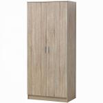 Custom 2 Door Natural Wood Armoire Wardrobe For Clothes Big Storage Space