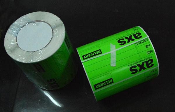 Buy cheap Printing printable writable green flourescent adhesive paper logistics following label roll from wholesalers