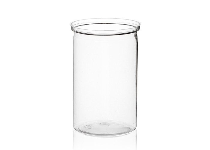 Recyclable PET Packaging Can Clear Plastic Easy Open Lid Cylinder Jar