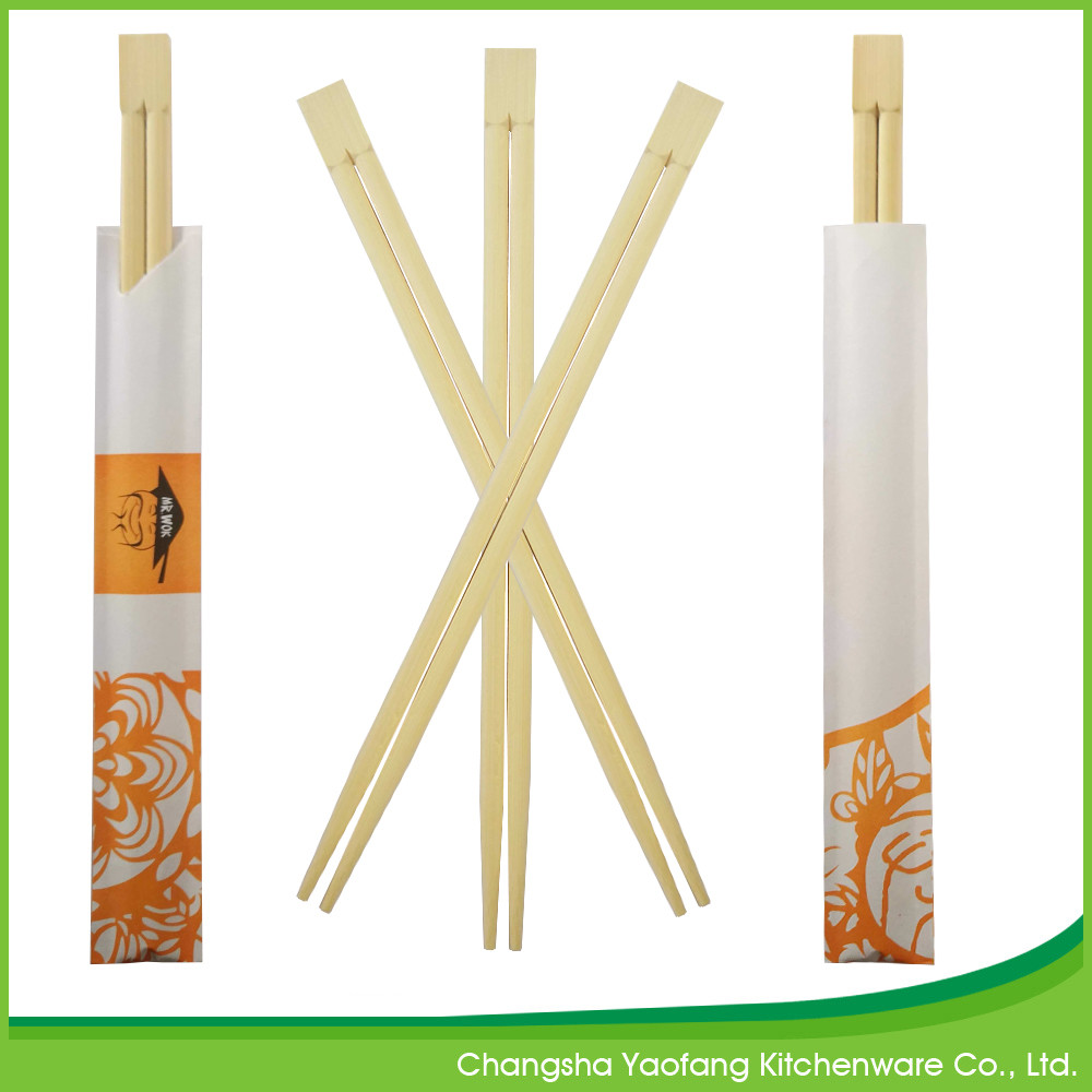 All Age 24cm Custom Disposable Bamboo Chopsticks Wrapped Twins For Restaurant