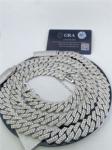 GRA Diamond Chain Necklace 18 Inch 925 Sterling Silver VVS Diamond Chain