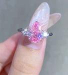 Pear Pink 2 Carat Lab Made Diamond Engagement Rings