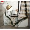 Buy cheap Modern Hotel Staircases Brothers Stone Panda White Marble Treads and Risers Anti Slip from wholesalers