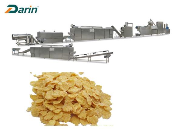 CE Corn Flakes Processing Line Puff Snack Breakfast Cereal Extruding Siemens