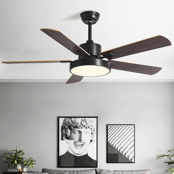 Buy cheap Household 52 Inch DC Motor Solid Wood 5 Blades Modern Home Decor Mute Bldc Led Ceiling Fan With Light Remote Control from wholesalers