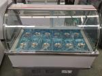 Glass Ice Cream Showcase Freezer 12 Buckets 16 Plates