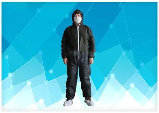 Buy cheap For Lab / Clinic Black Color Disposable Clean Room Suits Bacteria Resistance from wholesalers
