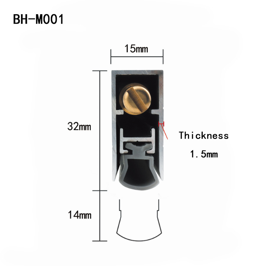 Silicon Acoustic Door Bottom Seals Concealed Automatic Drop Down Aluminium Weather Strips 915MM