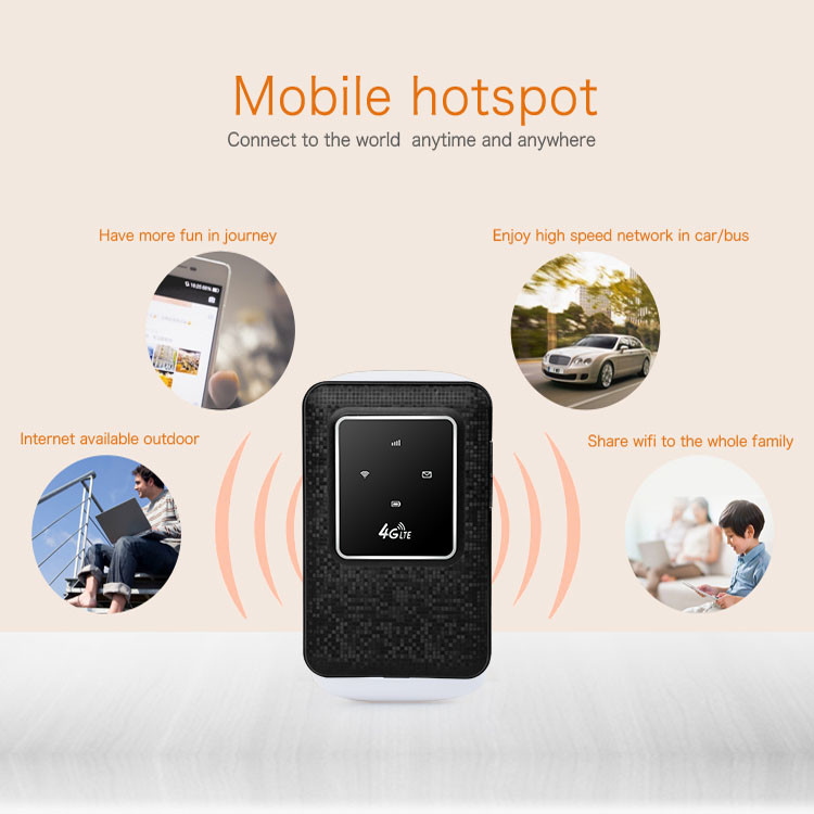 150Mbps 10Users WPS SMS Mifis Wireless 4g Lte Wifi 4g Sim Card Router With Battery