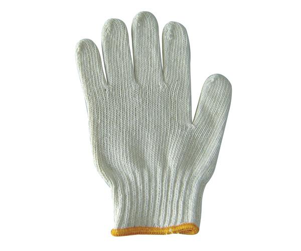 Buy cheap Natural White Knitted Cotton Gloves Anti Slip Cotton Safety Gloves from wholesalers