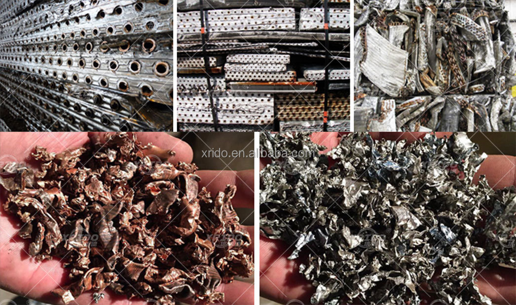 500kg-2000kg/H Waste Copper Aluminum Separator Radiator Separator Machine