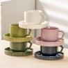 Buy cheap 200ml Green Ceramic Teacup Classic Design Style Ceramic Cup & Saucer Set Enjoy Afternoon Tea Time from wholesalers