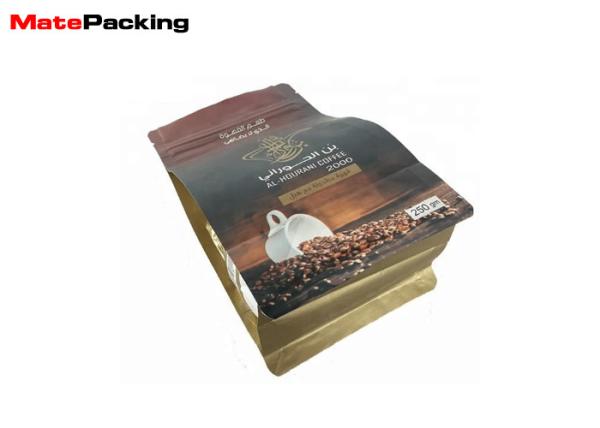 Buy cheap Matte Moisture Proof Coffee Bean Packaging Bags Pouch Flat Bottom With Valve Quad Sealed from wholesalers