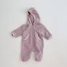 Buy cheap French Terry Beige New Born Rompers Baby Pocket Hooded Zip Up Jumpsuit from wholesalers