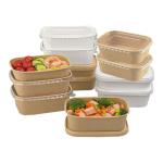 Eco Friendly Packaging Square Salad Bowls Paper Food Container With Lid