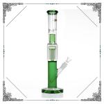 8 Arms Perc Glass Water Pipe With Splash Guard Straight Tube