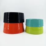 Colorful Ceramic Pet Bowl , Rounded Ceramic Dog Slow Feeder For Food Water